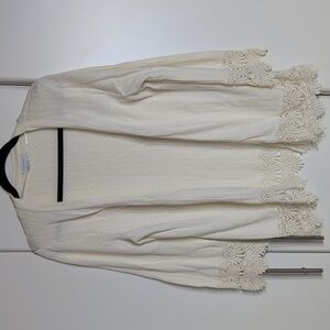 Charter Club Knit Beige Lace Cardigan Size Large